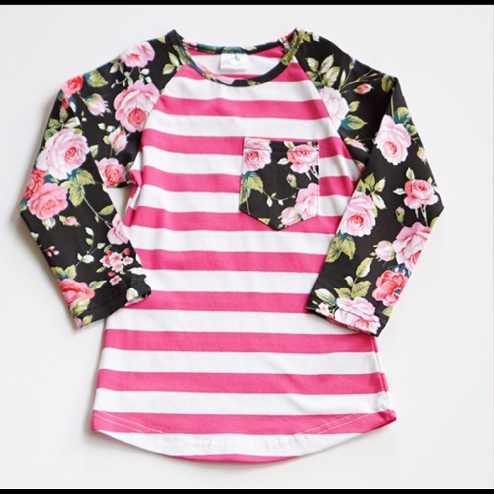Floral Stripe/Raglan Top. Now available!